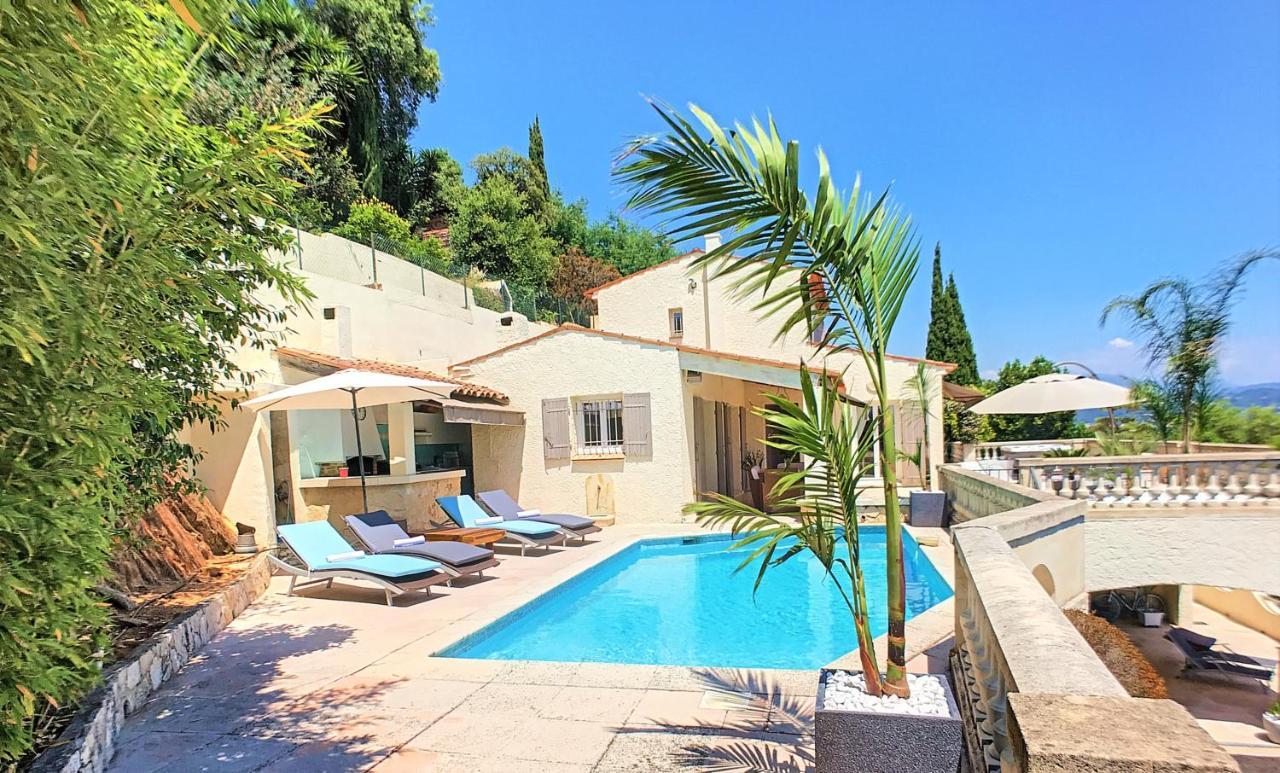 3 Bedrooms Villa Near Cannes - Pool & Jacuzzi - Sea View Mandelieu-la-Napoule Exterior foto
